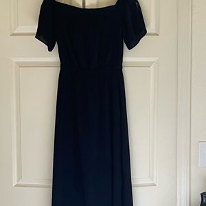 Boat neck off the shoulder Navy maxi dress from AnnTaylor sz xsp